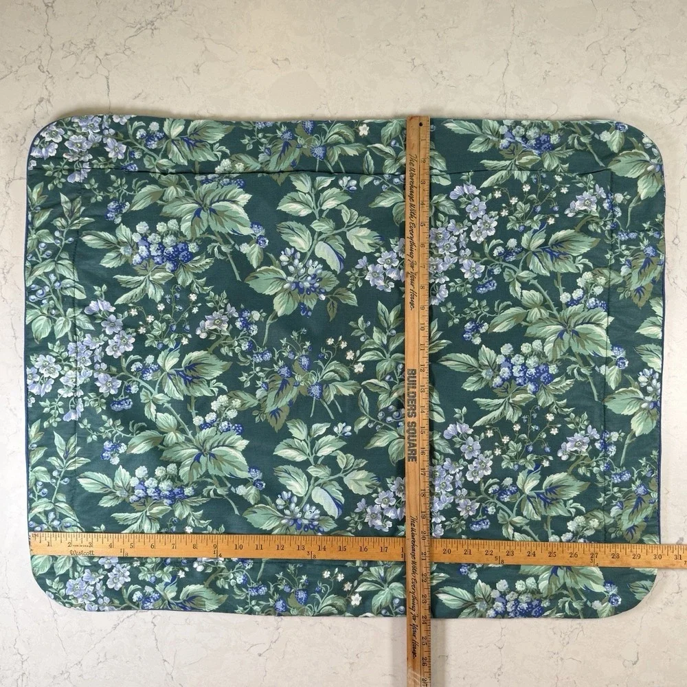 One VTG Laura Ashley Pillow Cover Bramble Berry Ruffled Throw Green Cottagecore